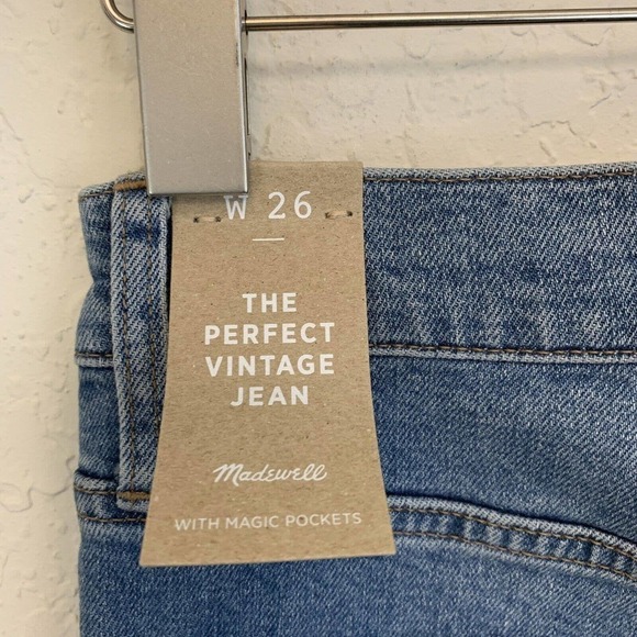 Madewell Womens Size 26 The Perfect Vintage Jean NWT Blue Medium Wash Classic - Picture 9 of 9